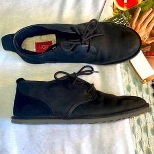 Ugg Maksim Suede-Trimmed Leather Chukka Boots - size 12